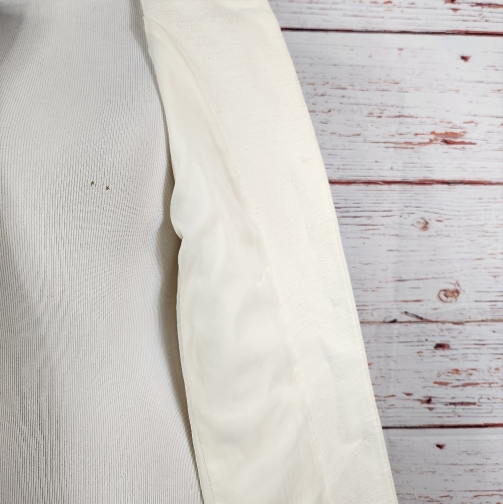 TALBOTS Twill Knit Jacket Ivory and Black Size 10 New With Tags - Picture 6 of 8